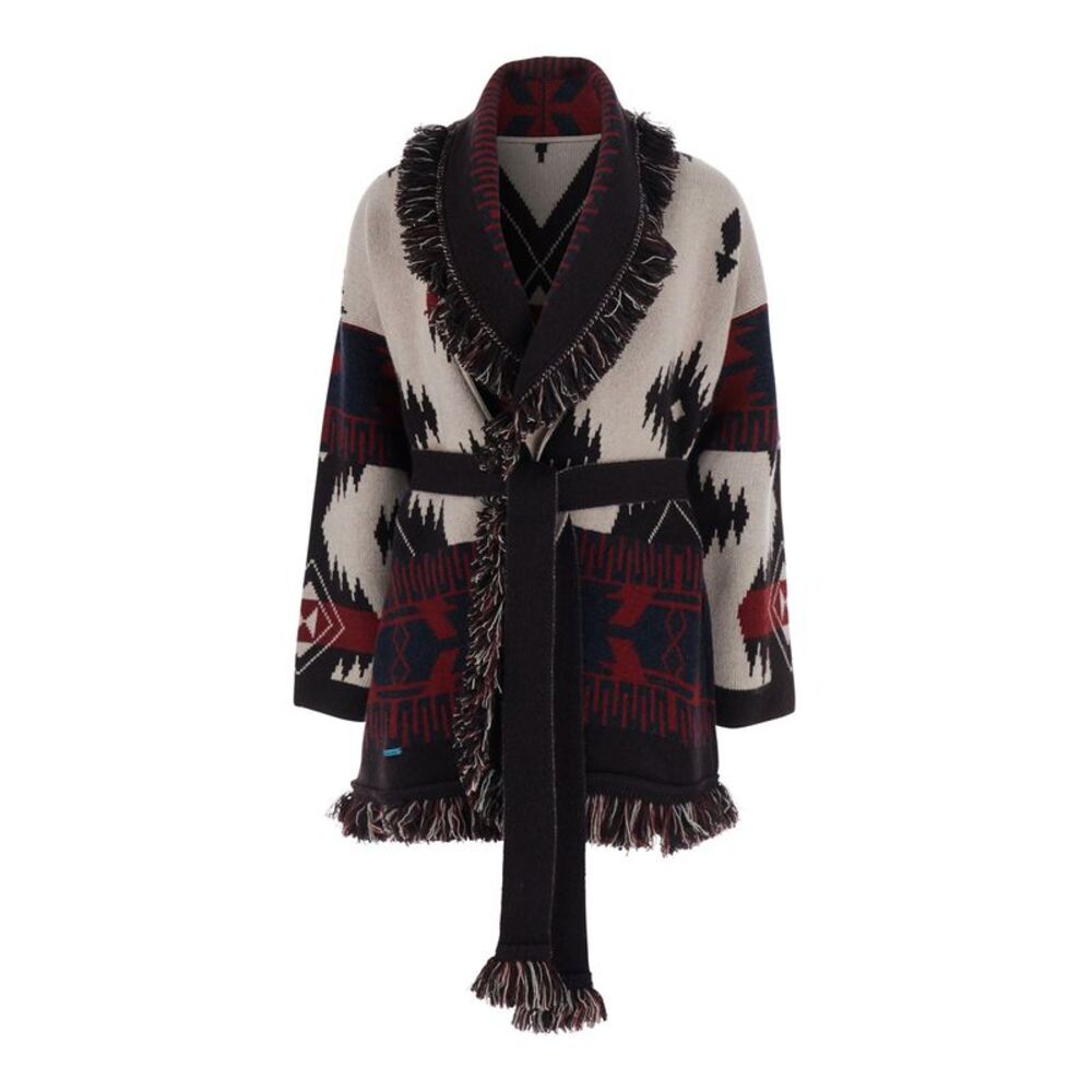 Alanui Women Icon Jacquard Cardigan With Long Sleeves In Multicolor Unisex